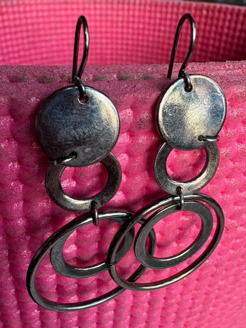 Metallic Hoop Earrings, 2-1/4"